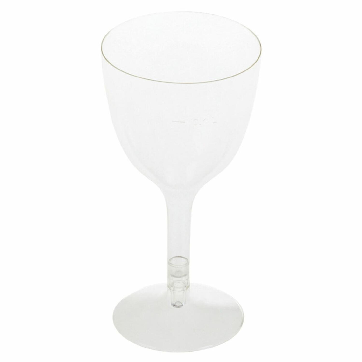 BIO Weinglas klar, 2-teilig, 100 ml, Ø7x11+3 cm, aus Biokunststoff (PLA) 21 Stk.