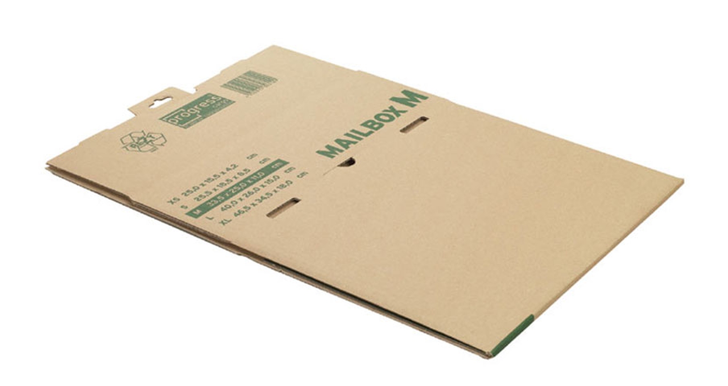 Post-Versandkarton MAILBOX  L, mit Steckverschluss, 395x248x141mm, braun