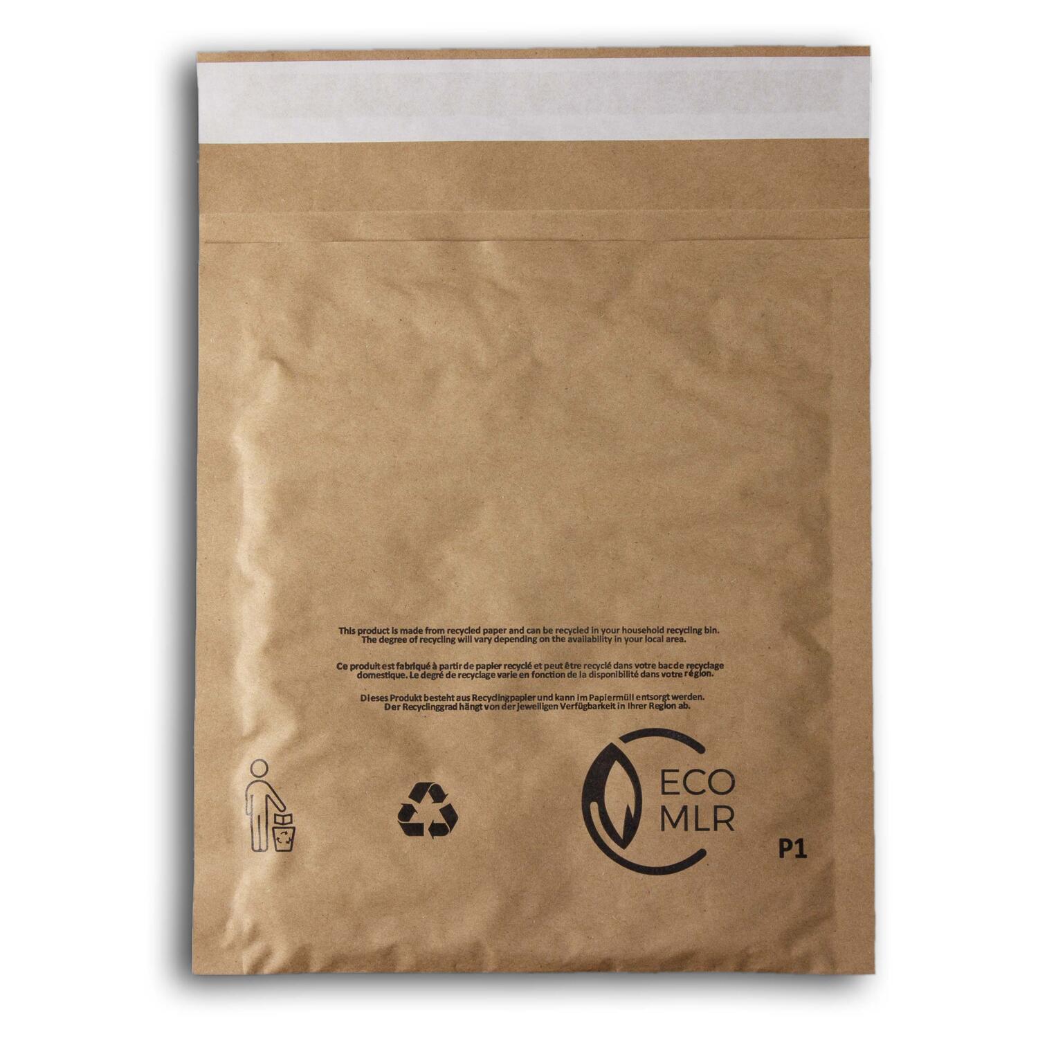 ecoMLR Papierpolstertaschen 206 x 235mm (A) | 181 x 225 mm (I) braun, 100 Stk.