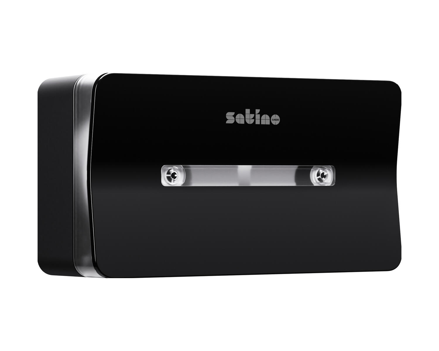 Satino Jumbo Doppelrollen-Toilettenpapierspender Centerfeed mit Innenabwicklung, CF2, schwarz