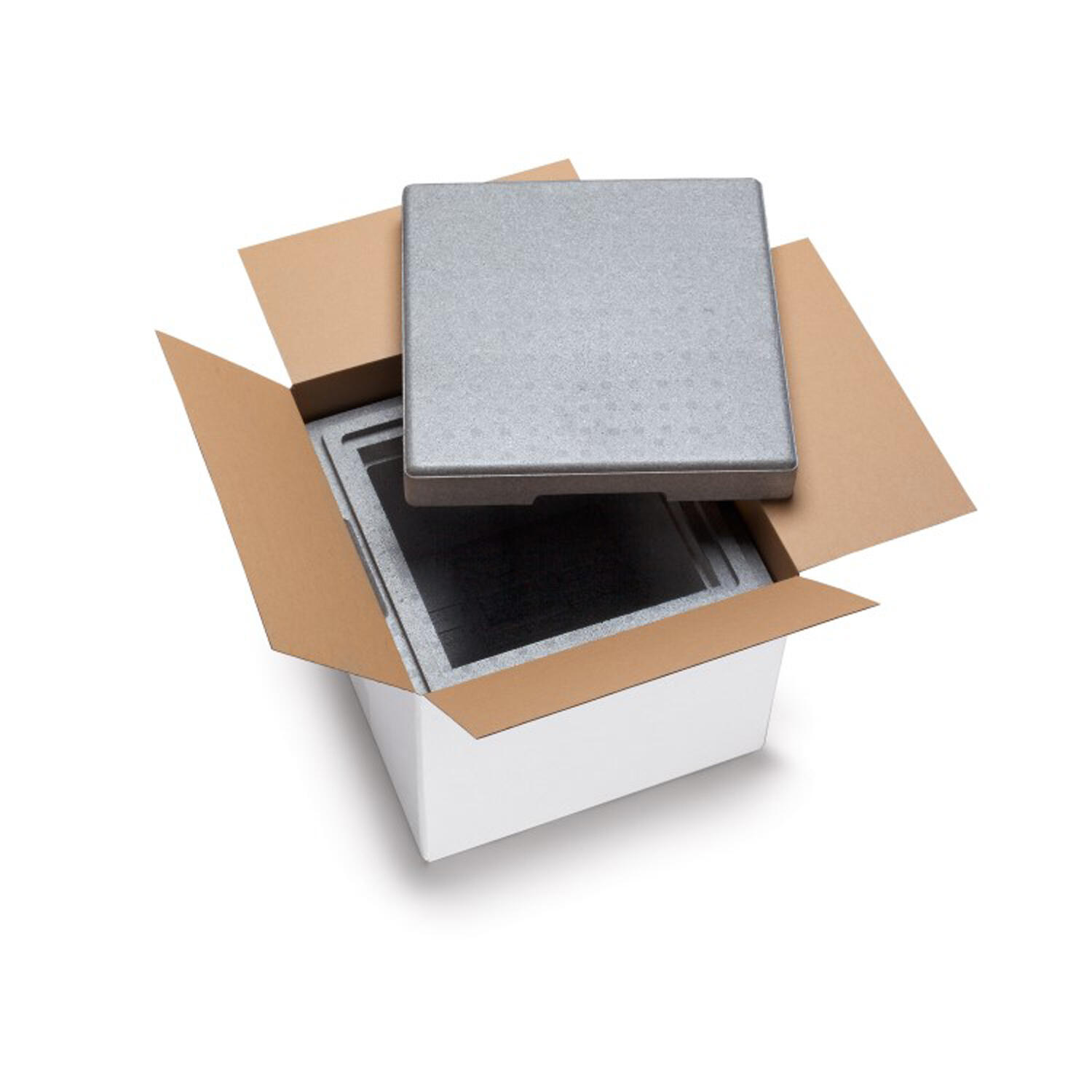 Isolierboxen mit Deckel aus Neopor® 350x350x300mm 12,5 Liter, inkl. Umkarton