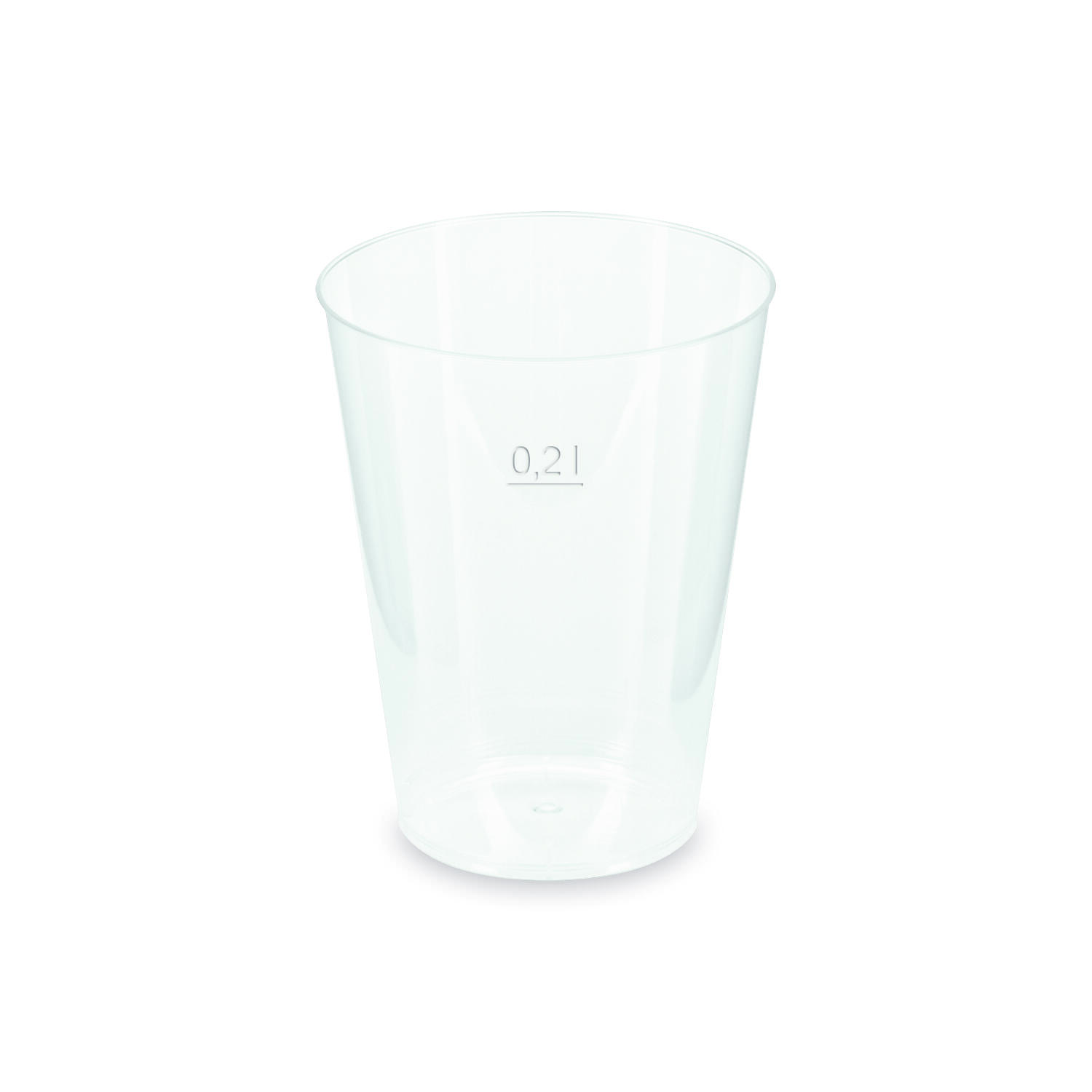 500 0,2 l Mehrwegbecher Mehrweg Glasklar mit Eichstrich PC K-0203 