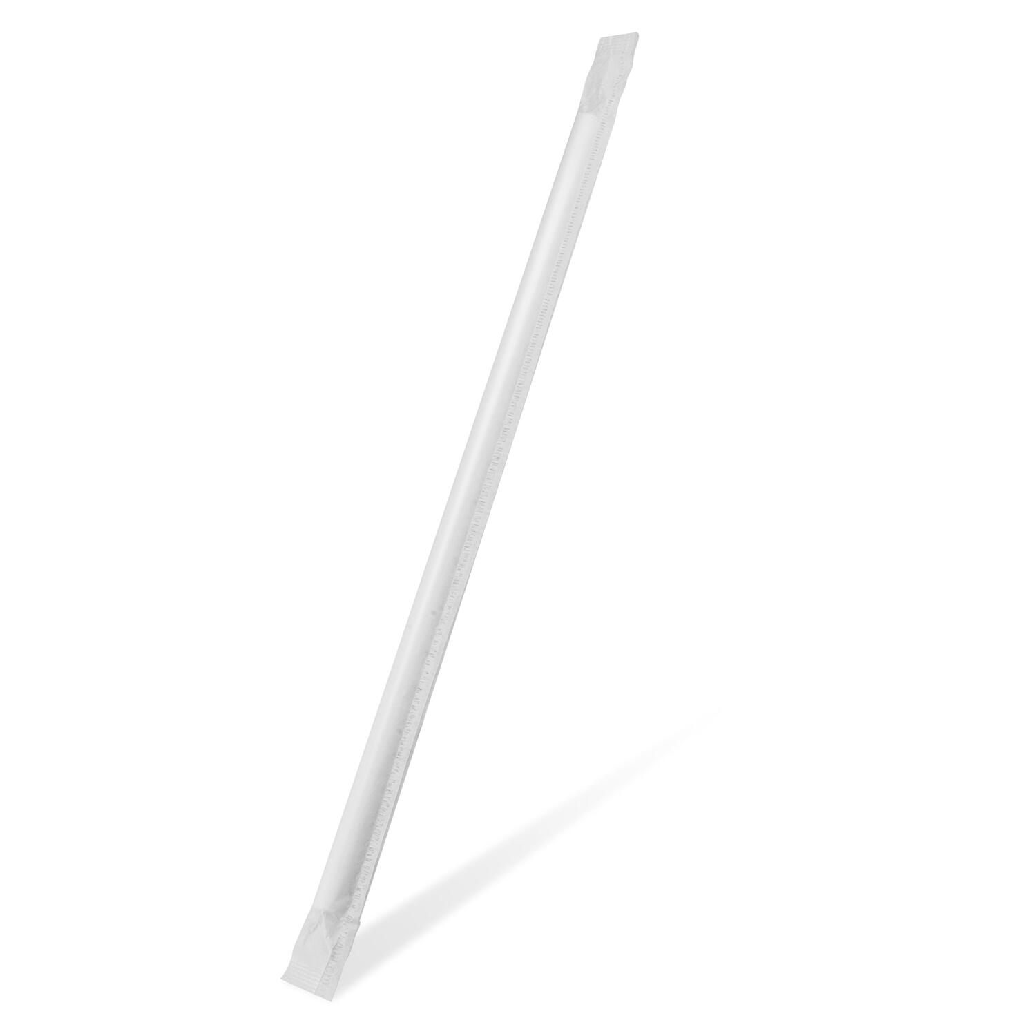 Papiertrinkhalme Trinkhalme aus Papier wei einzeln gehllt 25cm  8 mm 100 Stk.