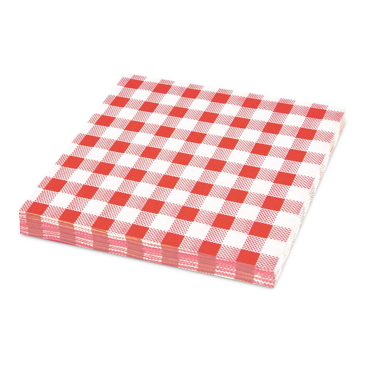 Servietten Prgeservietten 33 x 33 cm, 1-lagig, KARO rot, 100 Stk.