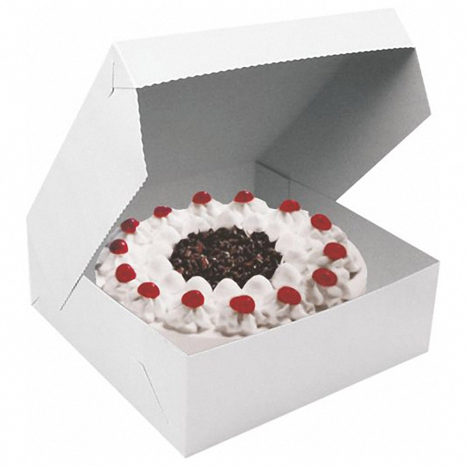 Kuchenkarton Tortenkarton farbig bunt Cupcakes Kekse Plätzchen 28x28x10cm weiß 