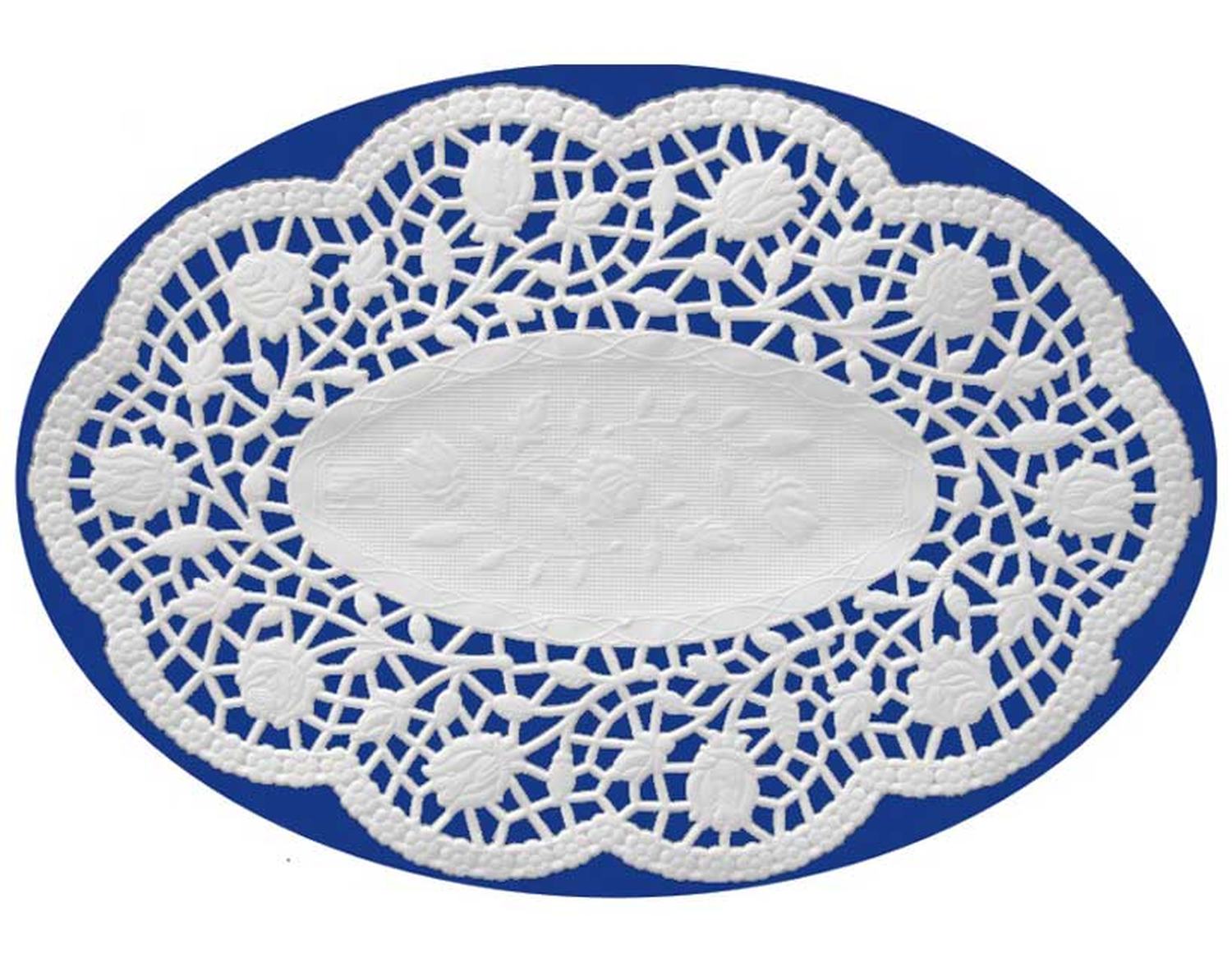 Deko-Spitzen oval, Mokkadeckchen, weiß, 18 x 13 cm, 500 Stk.