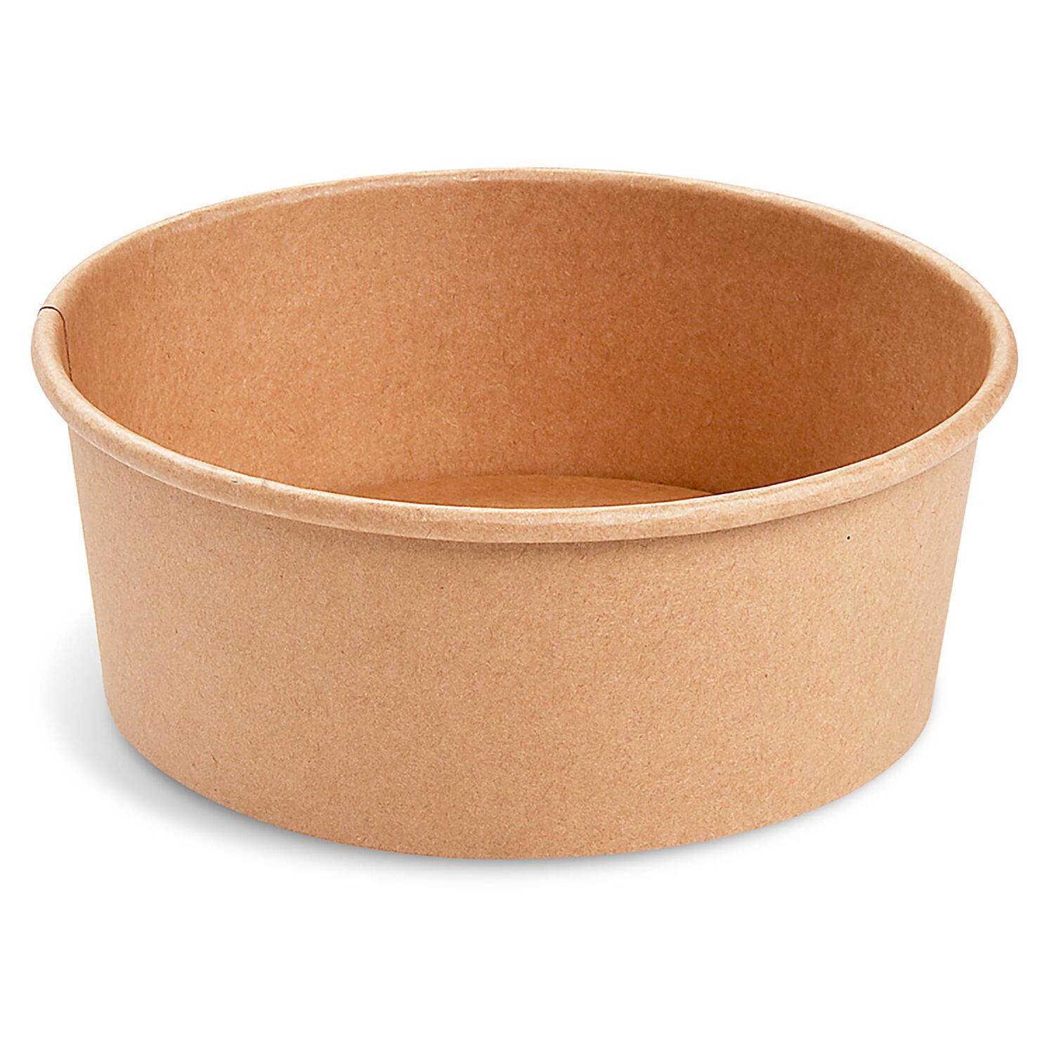 Salatschalen Feinkostschalen braun aus Pappe mit PE beschichtet 750ml 150mm, 50 Stk.
