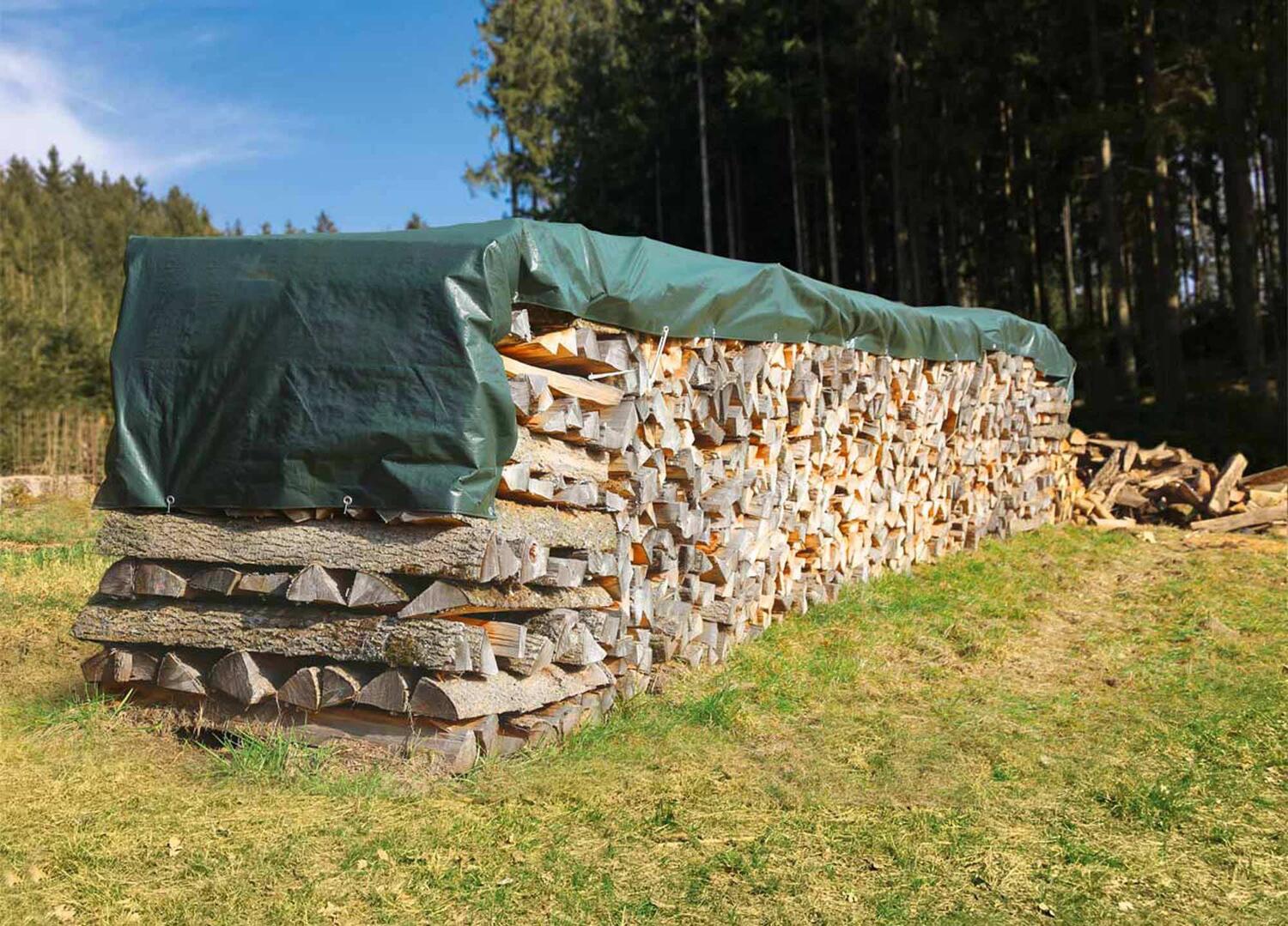 PolyTarp PE Holzabdeckplane Schutzplane 1,5 x 6m gr�n rei�fest wasserdicht 210g/m�