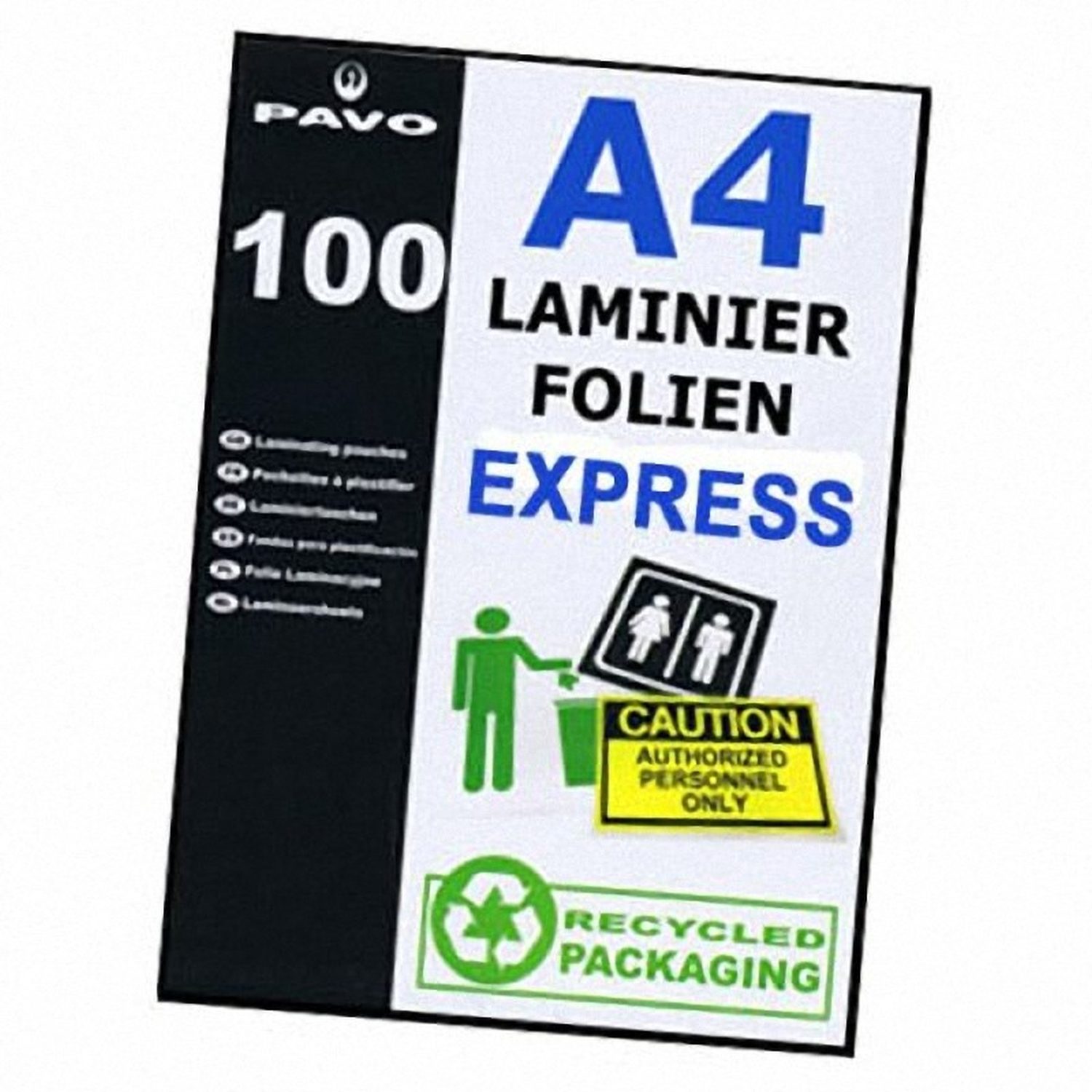 PAVO EXPRESS-Laminierfolien A4, 216 x 303mm, 2x  75/80 mic,  100 Stk.