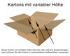 Faltkarton  500x450x(200)-250mm mit variabler Hhe 2-wellig braun